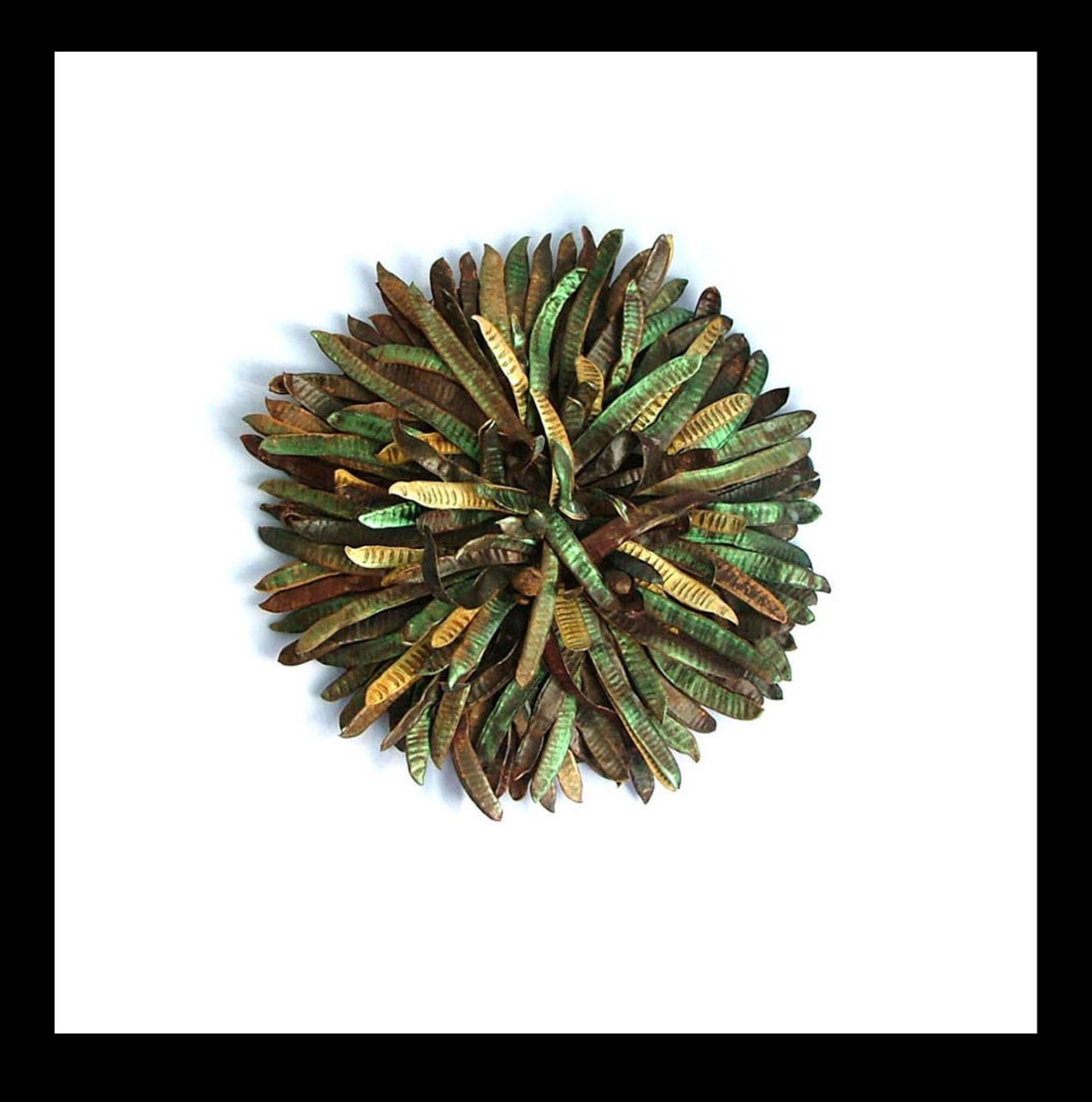 John DeFaro Patio Four 2012 Artist Choice Award Miami Beach Botanical Gardens Common Roots exhibit 50 by 50 by 13 inches deep seedpods and enamel finishes