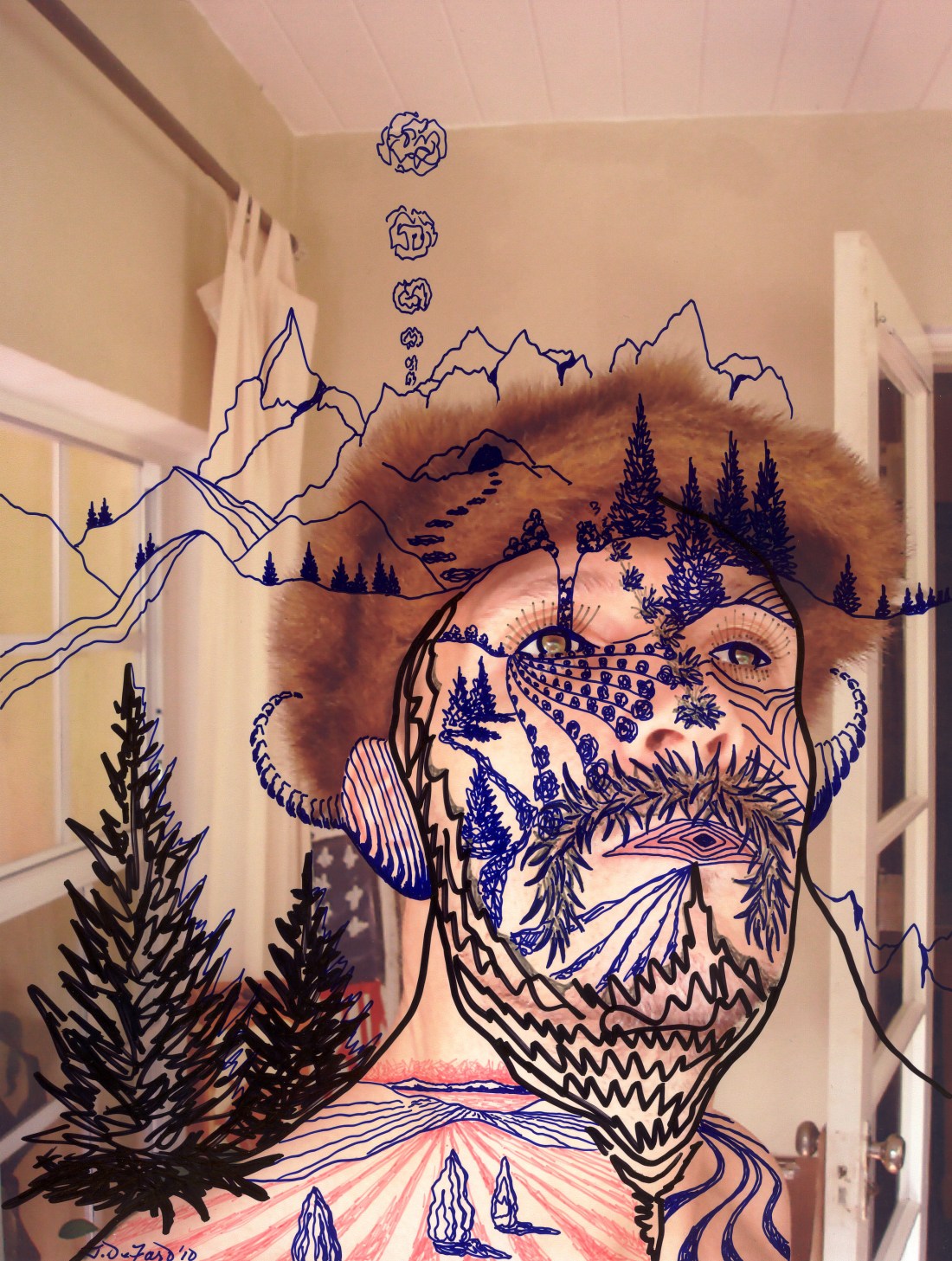 John DeFaro With Land and Horns 2010 ink in digital photo 300 dpi