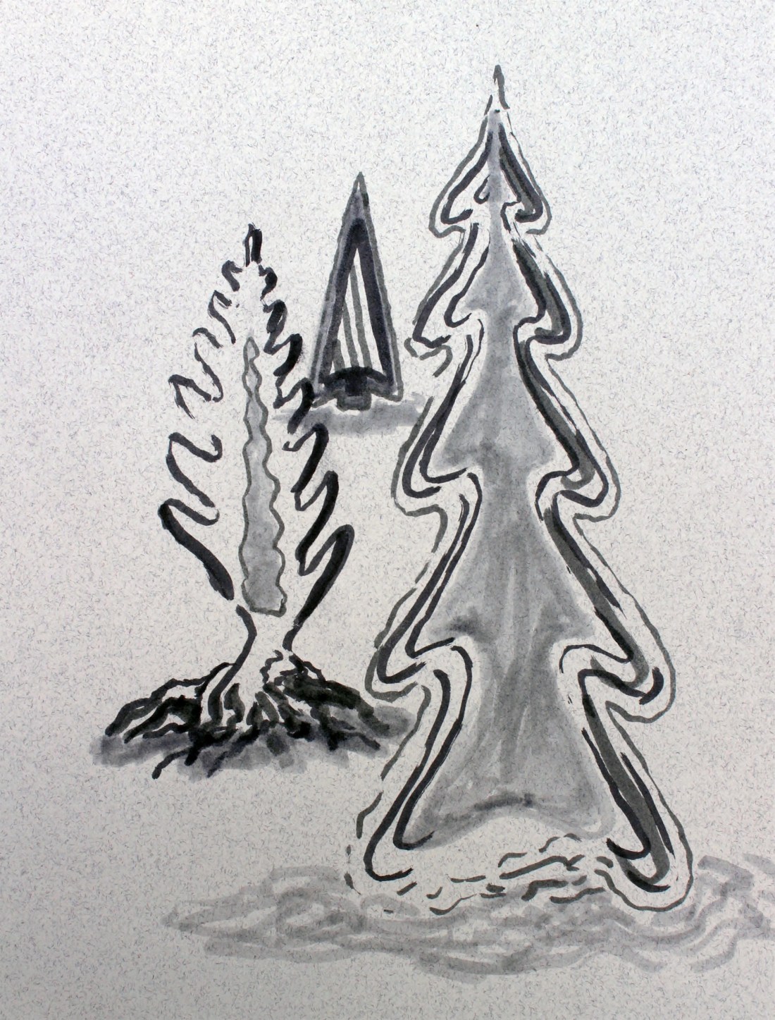 John DeFaro Tree sight tree 2017 pencil and marker on Cranes paper 8pt50 x 6pt50 inches